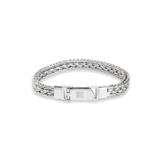 Silver Braided Bracelet - Tapered