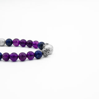 Amethyst Lapis Pearl Beaded Bracelet