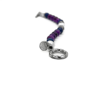 Amethyst Lapis Pearl Beaded Bracelet