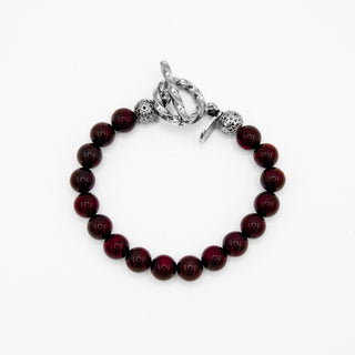 Crimson Toggle Beaded Bracelet