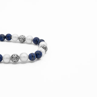 Lapis Lazuli & Pearl Beaded Bracelet