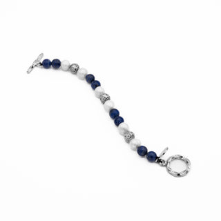 Lapis Lazuli & Pearl Beaded Bracelet