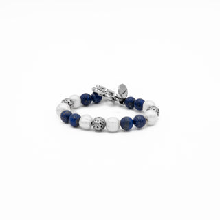 Lapis Lazuli & Pearl Beaded Bracelet
