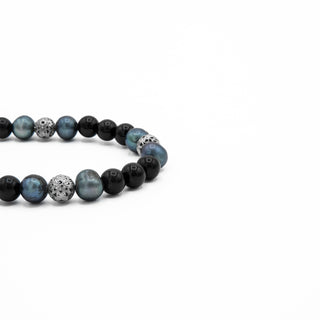 Agate Pearl Toggle Beaded Bracelet