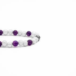 Amethyst Pearl Sterling Silver Bracelet