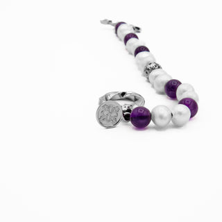 Amethyst Pearl Sterling Silver Bracelet