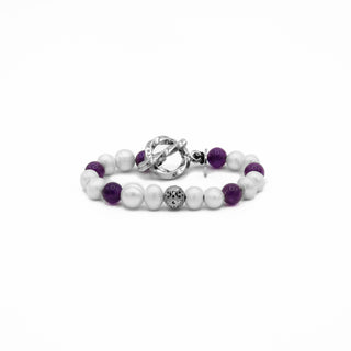 Amethyst Pearl Sterling Silver Bracelet