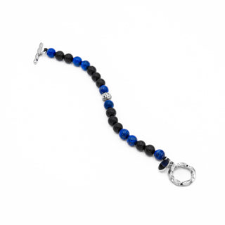 Agate Lapis Beaded Bracelet