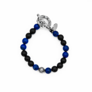 Agate Lapis Beaded Bracelet