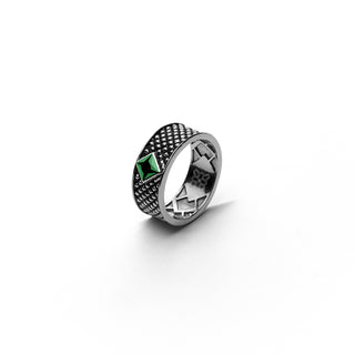 Diamond Matrix: Silver Ring - Tapered Pattern