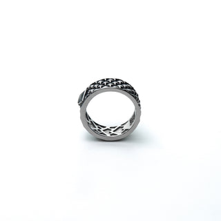 Diamond Matrix: Silver Ring - Wide Pattern