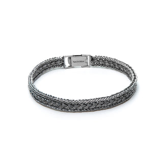 Silver Braided Bracelet - Tapered