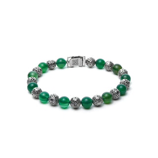 Serenity: Alternating 925 Silver & Agate Bracelet