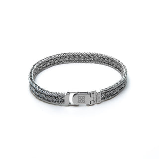 Silver Braided Bracelet - Tapered