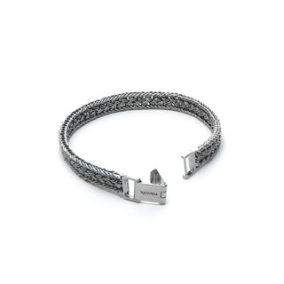 Silver Braided Bracelet - Tapered